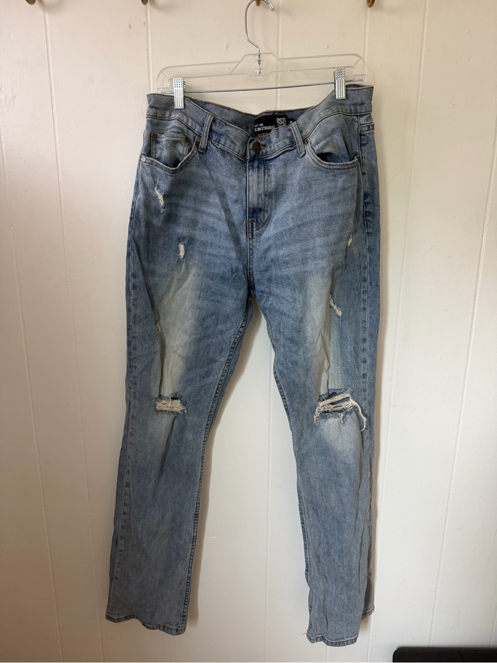RSQ Light Blue Straight Leg Distressed Jeans